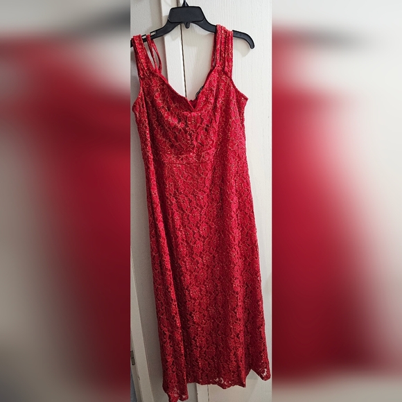 Elegant Red Lace Prom Dress - Picture 1 of 3